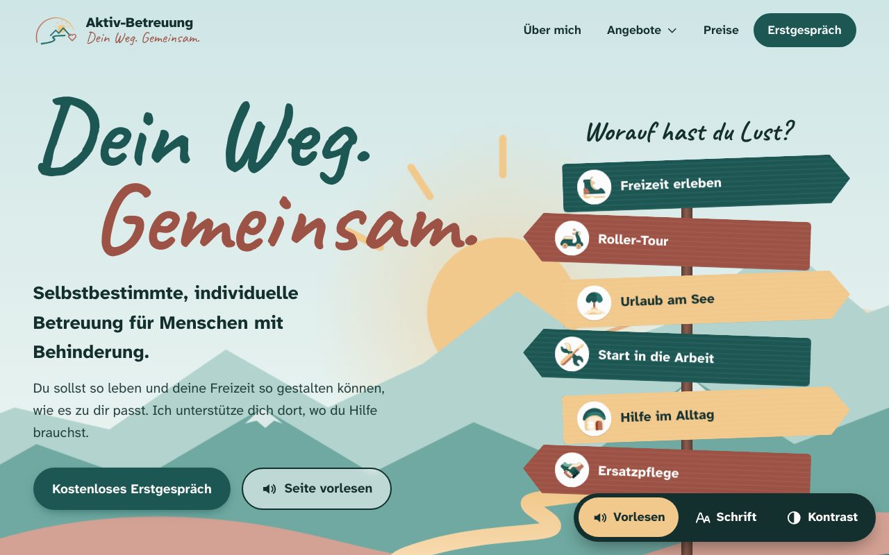 Screenshot: Aktiv-Betreuung