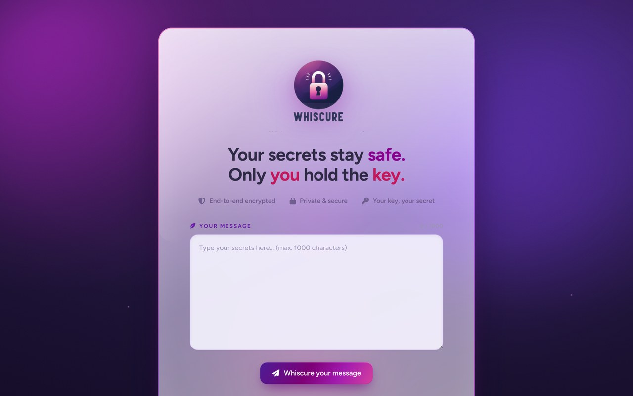 Screenshot: Whiscure